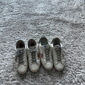 2 Pairs Golden Goose GGDB/Star Sneakers – Gold & Pink Glitter